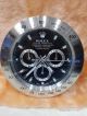 New Replica Rolex Daytona Black Wall Clock Silver Arabic Face (2)_th.jpg